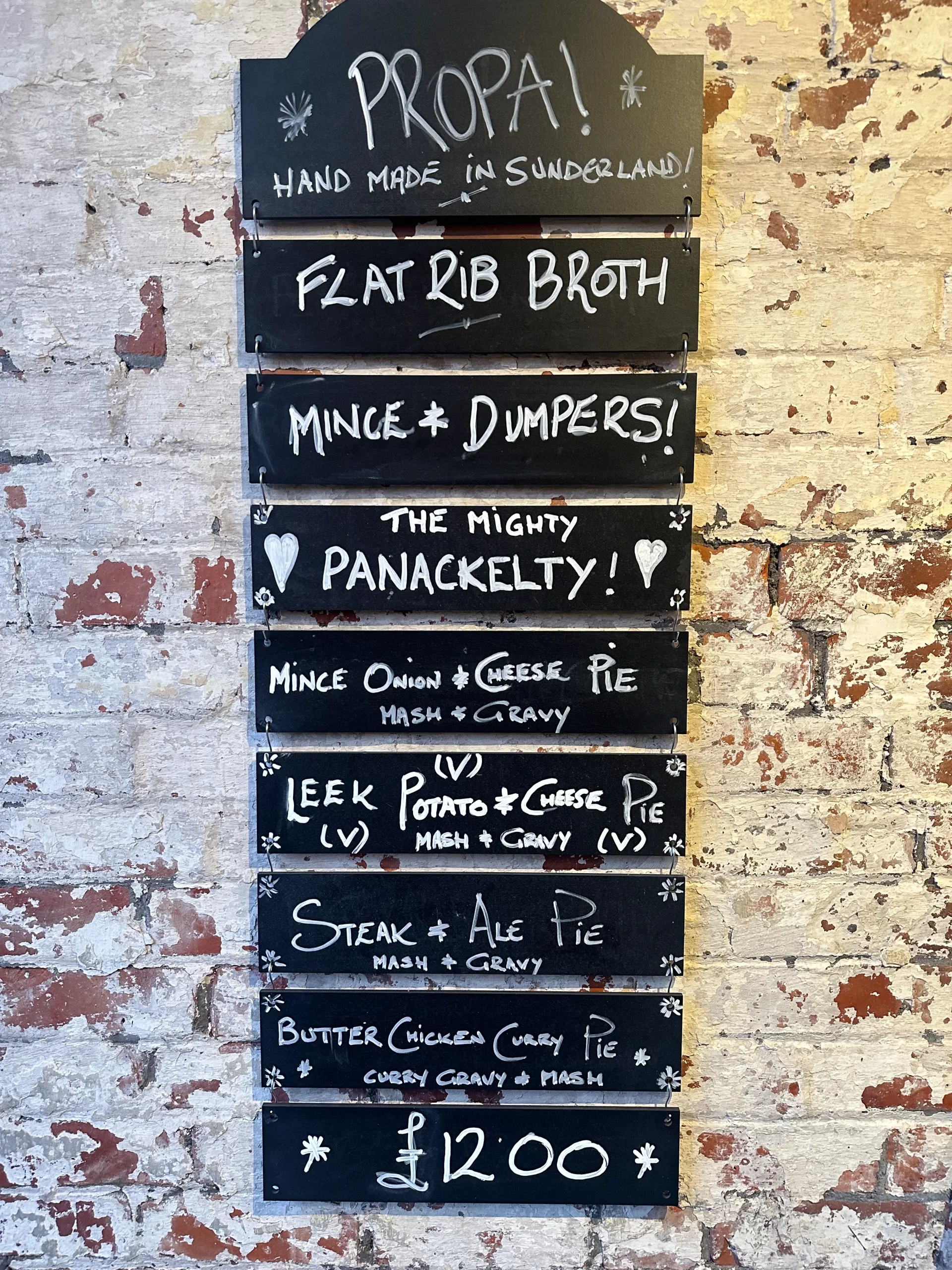 Propa menu of the day Propa menu of the day