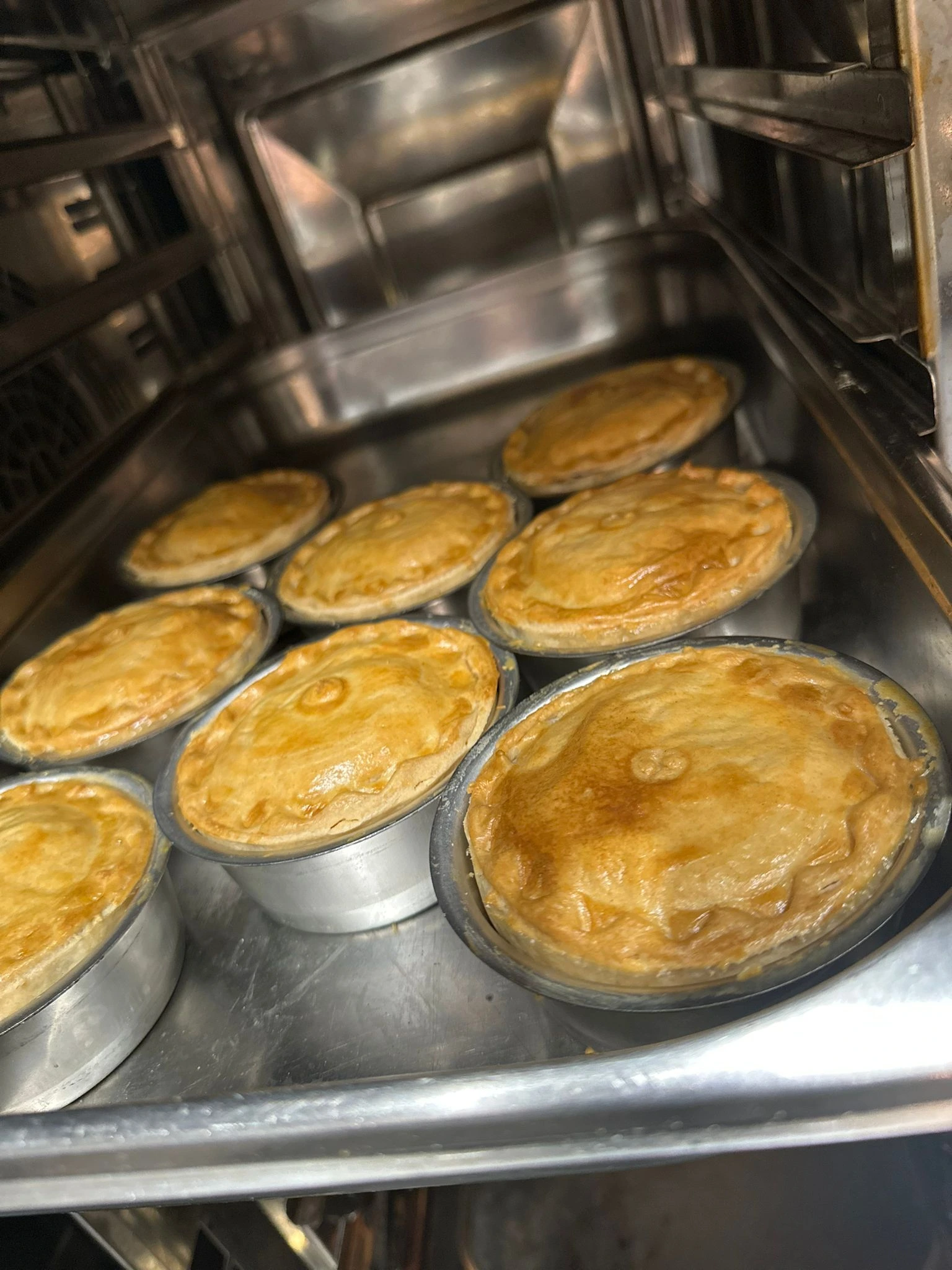 Propa pies ready for eating at Sheepfolds Stables Propa pies ready for eating at Sheepfolds Stables